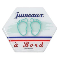 Adhésif bébé A Bord IRRÉVERSIBLE BIJOUX Jumeaux à Bord
