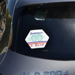 Adhésif bébé A Bord IRRÉVERSIBLE BIJOUX Jumeaux à Bord -MADE4BABY BOUTIQUE adhesif bebe a bord irreversible bijoux jumeaux a bord 1 3