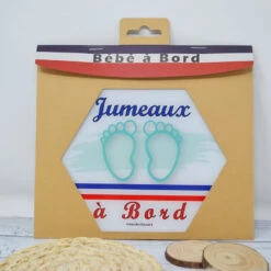Adhésif bébé A Bord IRRÉVERSIBLE BIJOUX Jumeaux à Bord -MADE4BABY BOUTIQUE adhesif bebe a bord irreversible bijoux jumeaux a bord 1 4