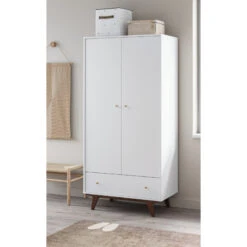 Armoire 2 Portes, 1 Tiroir Mid VOX Blanc/noix -MADE4BABY BOUTIQUE armoire 2 portes 1 tiroir mid vox blancnoix 2