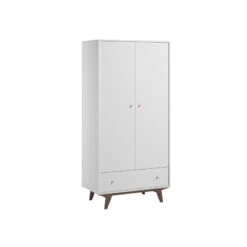 Armoire 2 Portes, 1 Tiroir Mid VOX Blanc/noix