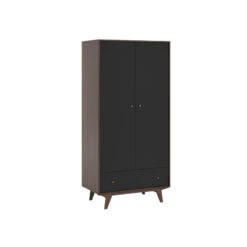 Armoire 2 Portes, 1 Tiroir Mid VOX Noix/noir