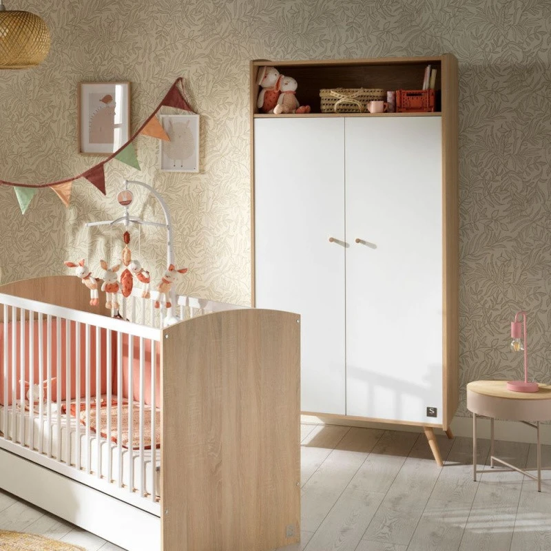 Armoire 2 Portes Et 1 Niche SAUTHON Access Chêne Doré/blanc 6 Armoire 2 Portes Et 1 Niche SAUTHON Access Chêne Doré/blanc – Image 4