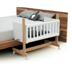 Berceau Cododo Confort Avec Matelas AT4 Hêtre/Blanc