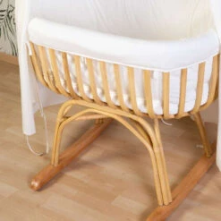 Berceau En Rotin à Bascule CHILDHOME Écru -MADE4BABY BOUTIQUE berceau en rotin a bascule childhome ecru 2