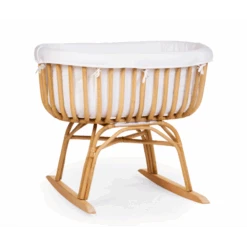 Berceau En Rotin à Bascule CHILDHOME Écru