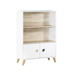 Bibliothèque 2 Portes Oslo SAUTHON Poignées Gouttes D'eau