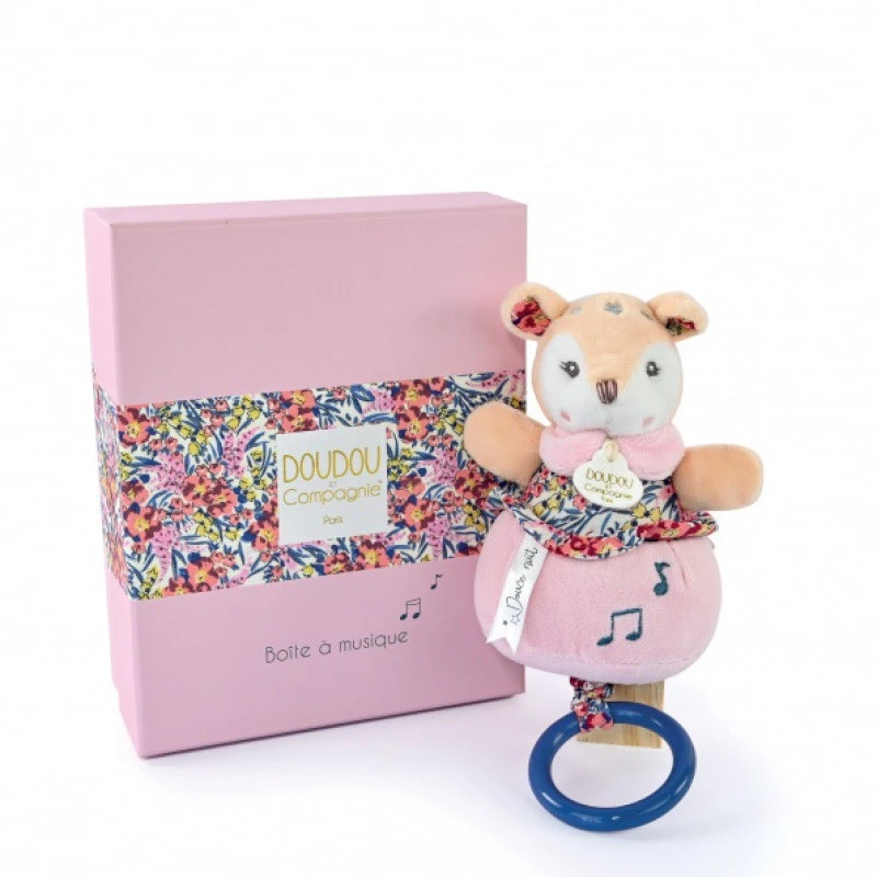 Boîte à Musique Faon Boh’aime DOUDOU ET COMPAGNIE Rose 4 Boîte à Musique Faon Boh’aime DOUDOU ET COMPAGNIE Rose – Image 2