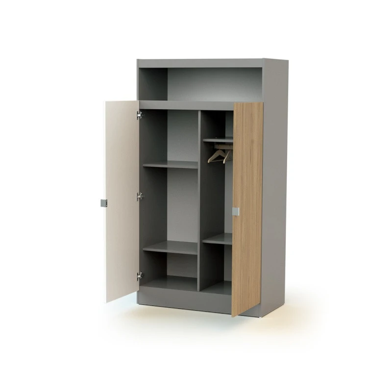 Armoire Carnaval AT4 Blanc/gris/chêne 4 Armoire Carnaval AT4 Blanc/gris/chêne – Image 2