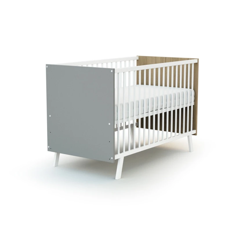 Lit Bébé Carnaval 60x120 AT4 Blanc/gris/chêne 3 Lit Bébé Carnaval 60x120 AT4 Blanc/gris/chêne