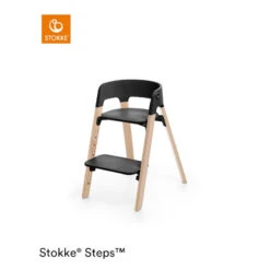 Chaise Haute Steps™ STOKKE® Black/Natural