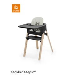 Chaise Haute Steps™ STOKKE® Black/Natural -MADE4BABY BOUTIQUE chaise haute steps stokke blacknatural 3