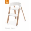 Chaise Haute Steps™ STOKKE® Blanc/Naturel -MADE4BABY BOUTIQUE chaise haute steps stokke naturell