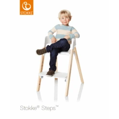 Chaise Haute Steps™ STOKKE® Blanc/Naturel -MADE4BABY BOUTIQUE chaise haute steps stokke naturell 2