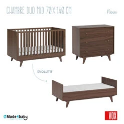 Chambre Duo 70 X 140 Mid VOX Noix