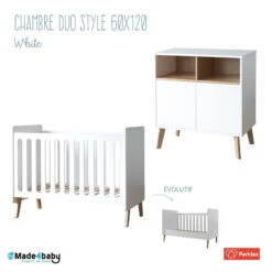 Chambre Duo Avec Lit 60x120 PERICLES Style White