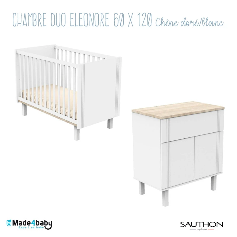 Chambre Duo Avec Lit 60x120 SAUTHON Eléonore Blanc 3 Chambre Duo Avec Lit 60x120 SAUTHON Eléonore Blanc