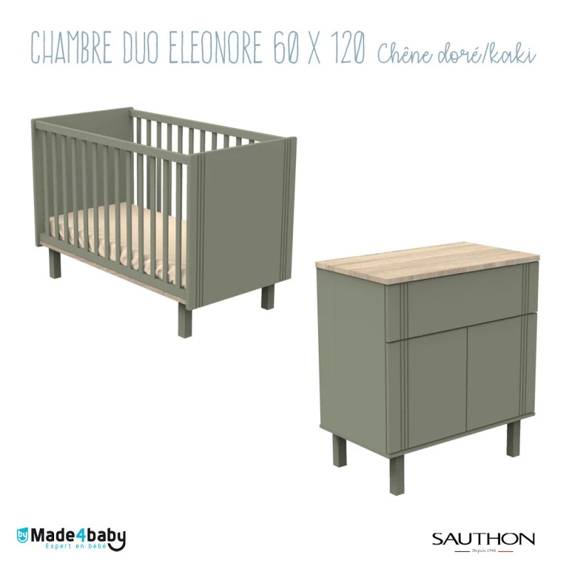 Chambre Duo Avec Lit 60x120 SAUTHON Eléonore Kaki 3 Chambre Duo Avec Lit 60x120 SAUTHON Eléonore Kaki