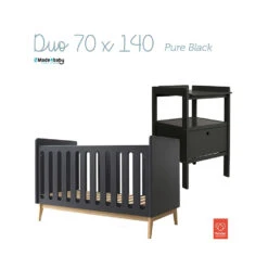 Chambre Duo Avec Lit 70x140 Pure Noir Et Table à Langer Cindy PERICLES