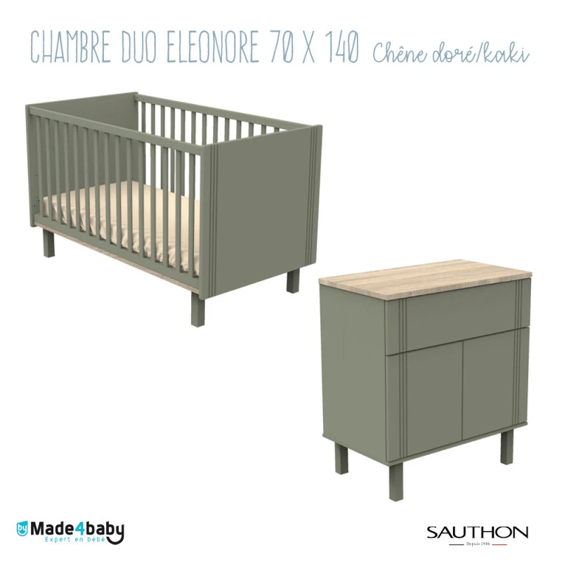 Chambre Duo Avec Lit 70x140 SAUTHON Eléonore Kaki 3 Chambre Duo Avec Lit 70x140 SAUTHON Eléonore Kaki