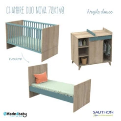 Chambre Duo Avec Little Big Bed 70x140 SAUTHON Nova Argile Douce