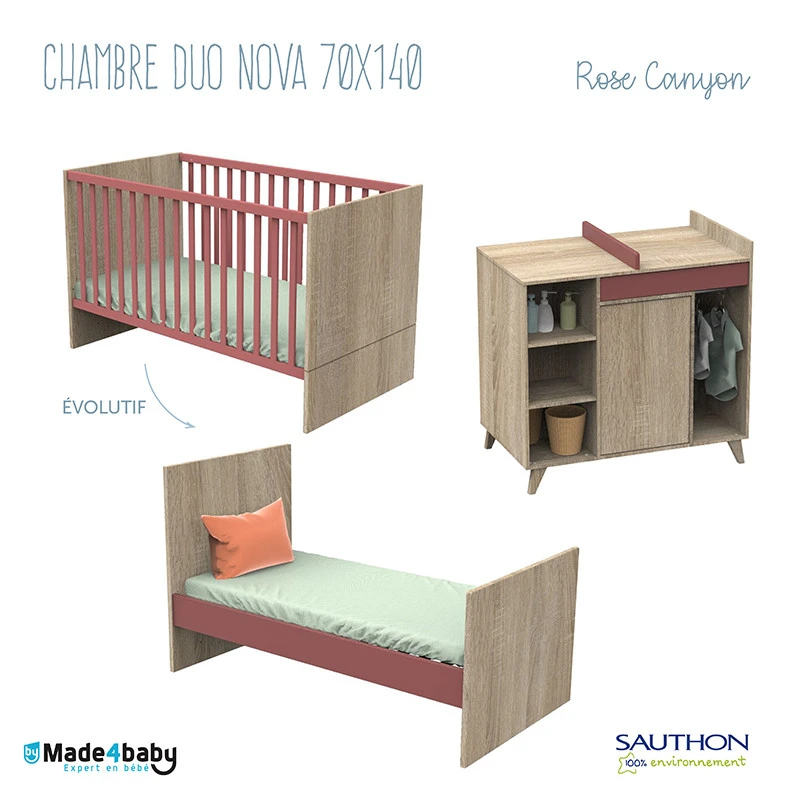 Chambre Duo Avec Little Big Bed 70x140 SAUTHON Nova Rose Canyon 3 Chambre Duo Avec Little Big Bed 70x140 SAUTHON Nova Rose Canyon