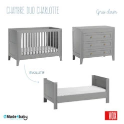 Chambre Duo Milenne VOX Gris Clair