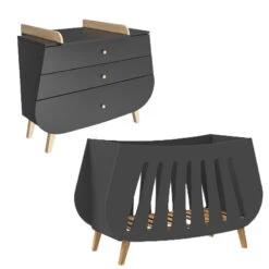 Chambre Duo Trapèze SONGES ET RIGOLADES Gris Anthracite