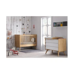 Chambre Duo Vintage Avec Lit 70x140 VOX Bois/blanc