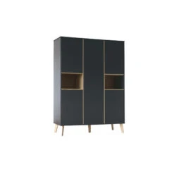 Chambre Trio 60x120 + Armoire 5 Portes PERICLES Style Black -MADE4BABY BOUTIQUE chambre trio 60x120 armoire 5 portes pericles style black 5