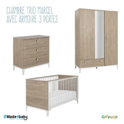 Chambre Trio Avec Armoire 3 Portes GALIPETTE Marcel