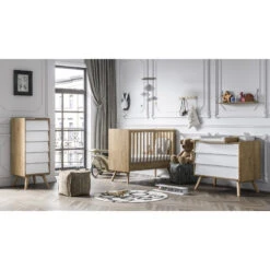 Chambre Trio Vintage 60x120 Avec Chiffonier VOX Bois/blanc