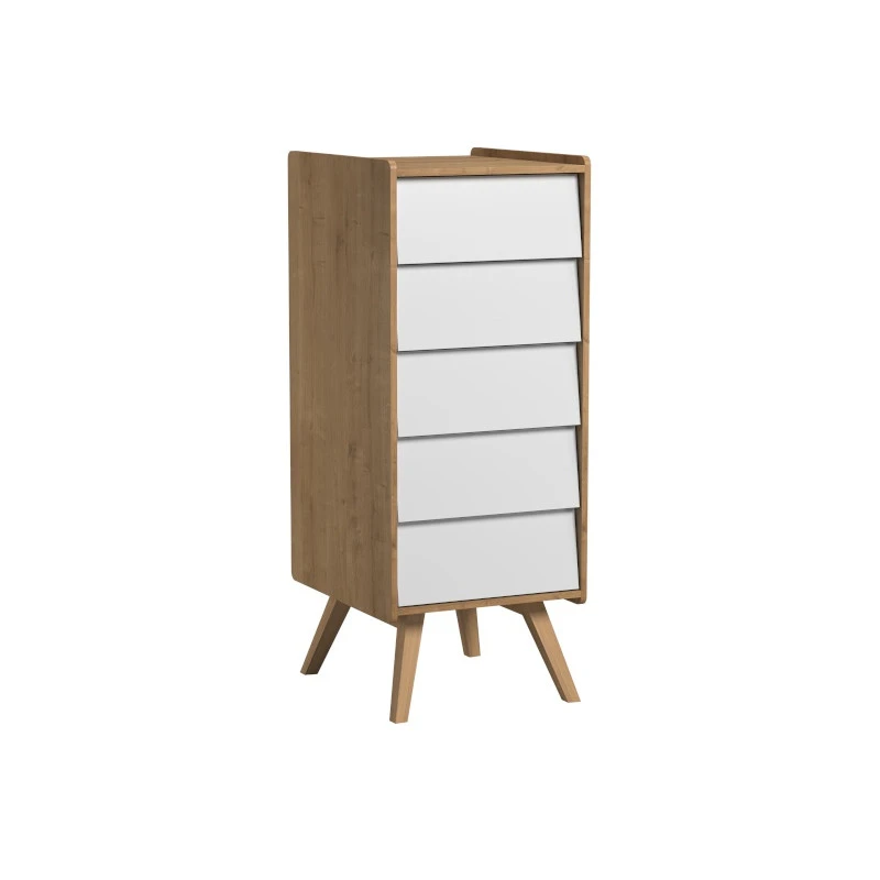 Chambre Trio Vintage 60x120 Avec Chiffonier VOX Bois/blanc 6 Chambre Trio Vintage 60x120 Avec Chiffonier VOX Bois/blanc – Image 4