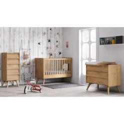 Chambre Trio Vintage 70x140 Avec Chiffonier VOX Bois