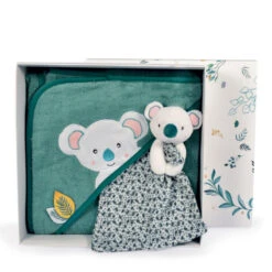 Coffret Sortie De Bain 80x80 + Doudou DOUDOU&COMPAGNIE Yoca Le Koala -MADE4BABY BOUTIQUE coffret sortie de bain 80x80 doudou doudoucompagnie yoca le koala 1