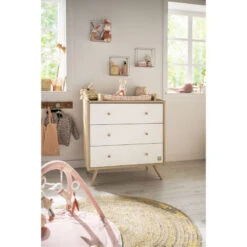 Commode 3 Tiroirs SAUTHON Access Chêne Doré/blanc -MADE4BABY BOUTIQUE commode 3 tiroirs sauthon access chene doreblanc 3