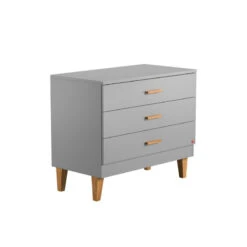Commode 3tiroirs VOX Lounge Gris Clair/Chêne