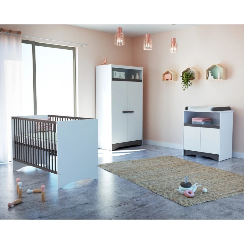 Armoire Cotillon AT4 Blanc/taupe 5 Armoire Cotillon AT4 Blanc/taupe – Image 3