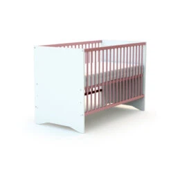 Lit Bébé 60x120 Cotillon AT4 Blanc/rose