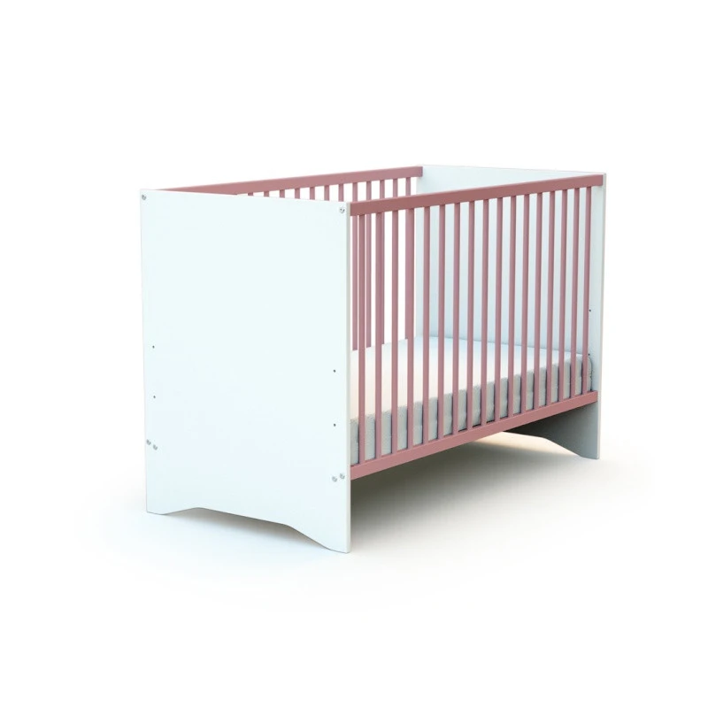 Lit Bébé 60x120 Cotillon AT4 Blanc/rose 4 Lit Bébé 60x120 Cotillon AT4 Blanc/rose – Image 2