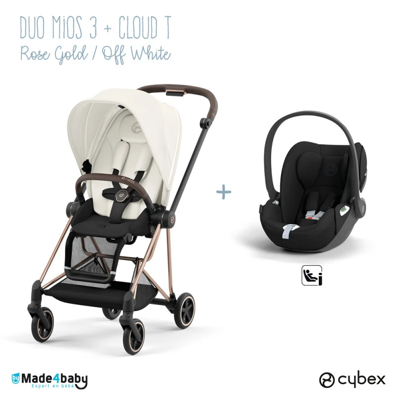 Duo Poussette Mios 3 + Cloud T CYBEX Rosegold/Off White 3 Duo Poussette Mios 3 + Cloud T CYBEX Rosegold/Off White