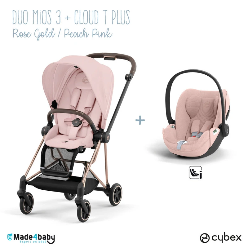 Duo Poussette Mios 3 + Cloud T Plus CYBEX Rosegold/Peach Pink 3 Duo Poussette Mios 3 + Cloud T Plus CYBEX Rosegold/Peach Pink