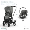 Duo Poussette Priam 4 + Cloud T I-Size CYBEX Chrome Black/Mirage Grey