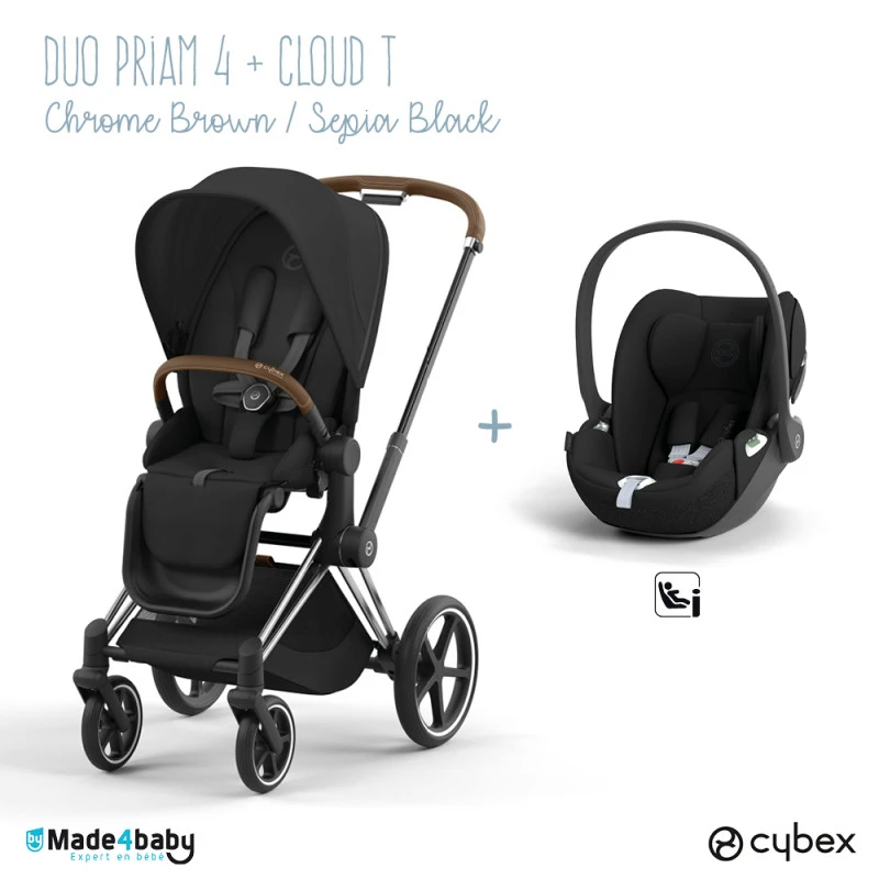 Duo Poussette Priam 4 + Cloud T I-Size CYBEX Chrome Brown/Sepia Black 3 Duo Poussette Priam 4 + Cloud T I-Size CYBEX Chrome Brown/Sepia Black
