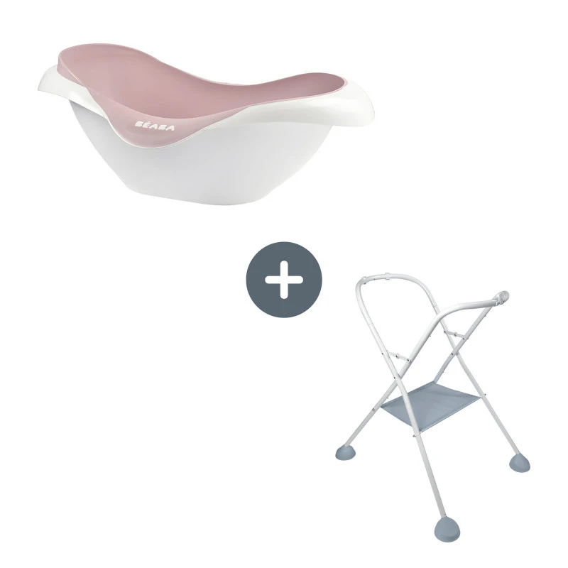 Ensemble Baignoire + Support Camélé'o BEABA Old Pink/Light Mist 3 Ensemble Baignoire + Support Camélé'o BEABA Old Pink/Light Mist