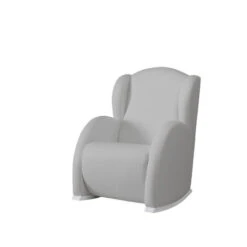 Fauteuil à Bascule Flor MICUNA Blanc Similicuir Gris