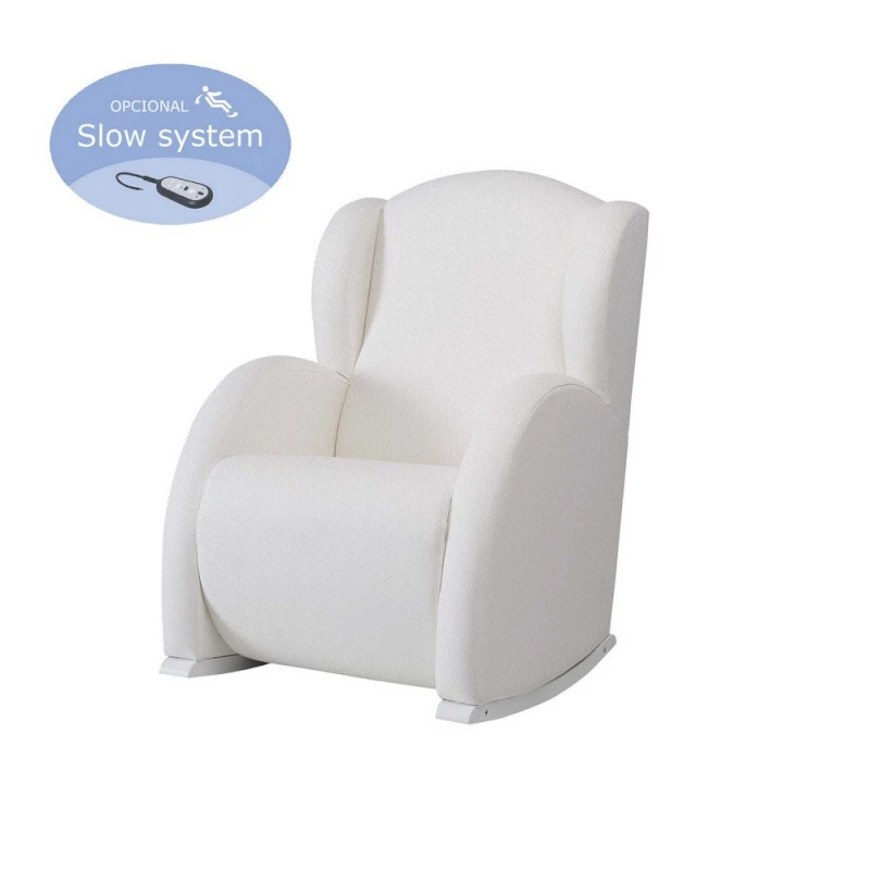 Fauteuil à Bascule Flor Avec Slow System MICUNA Similicuir Blanc 3 Fauteuil à Bascule Flor Avec Slow System MICUNA Similicuir Blanc