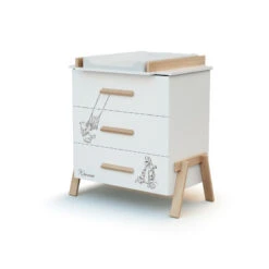 Chambre Duo Avec Lit 70x140 Et Commode à Langer AT4 Canaille Winnie -MADE4BABY BOUTIQUE grand duo canaille winnie 3 tiroirs 3