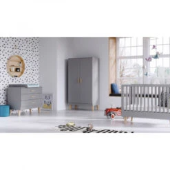 Lit 70x140 VOX Lounge Gris Clair/Chêne -MADE4BABY BOUTIQUE lit 70x140 vox lounge gris clair chene 2