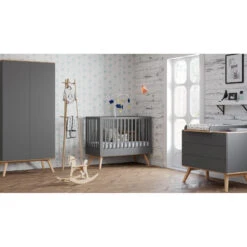 Lit 70x140 VOX Nature Gris Foncé/Chêne -MADE4BABY BOUTIQUE lit 70x140 vox nature gris fonce chene 2